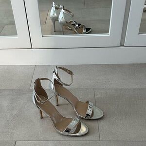 Elegant Silver Patent High Heels